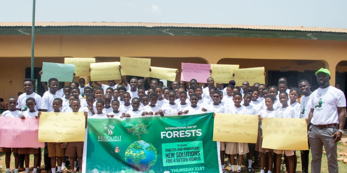 Atwima Mponua: RESCONI commemorates International Day of Forests at Anwiafutu D/A Basic School.