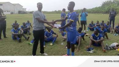 Team Manager PO Agyabeng Joseph Makes a Donation to Ghana Navy Dolphins FC