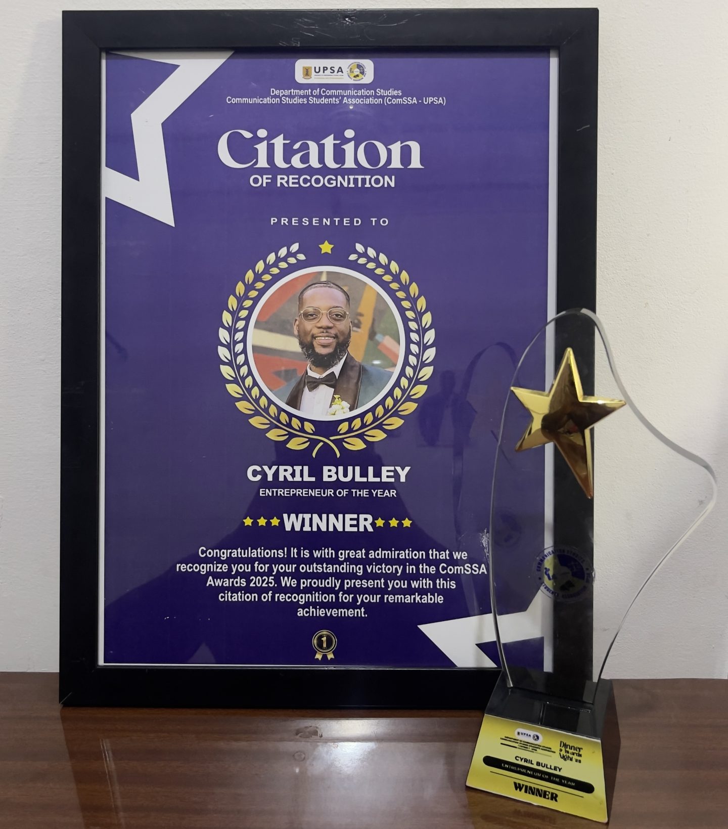 Cyril Bulley, Founder of Okosobi Bespoke Tailoring, Crowned Student Entrepreneur of the Year 2025.